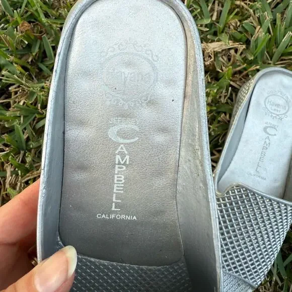 Jeffery Campbell Silver Slide Plastic Sandals - Picture 3 of 4